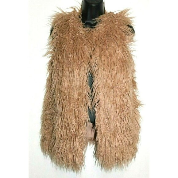MOSSIMO faux fur vest, woman's size XS, pink, beige, mauve color - Picture 1 of 7